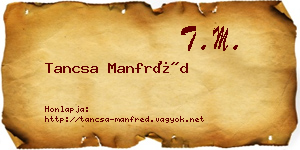Tancsa Manfréd névjegykártya